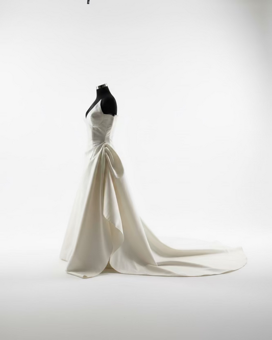 Liza - Ivory Satin Wedding Gown